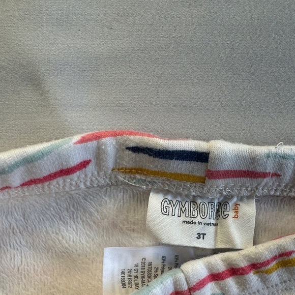 Gymboree White Leggings with Colorful Stripes and plush lining - Picture 2 of 5